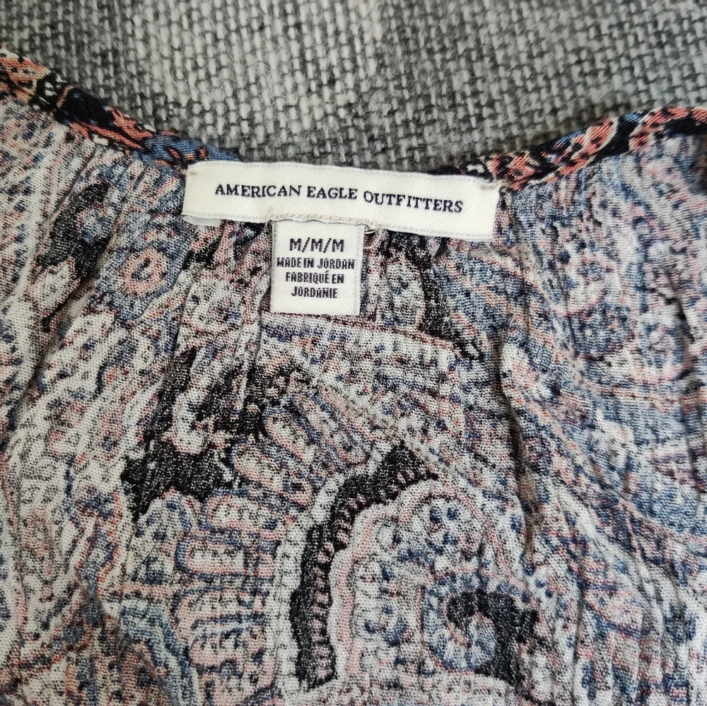 American Eagle Paisley Cold Shoulder Maxi Dress - Size M - Picture 11 of 12